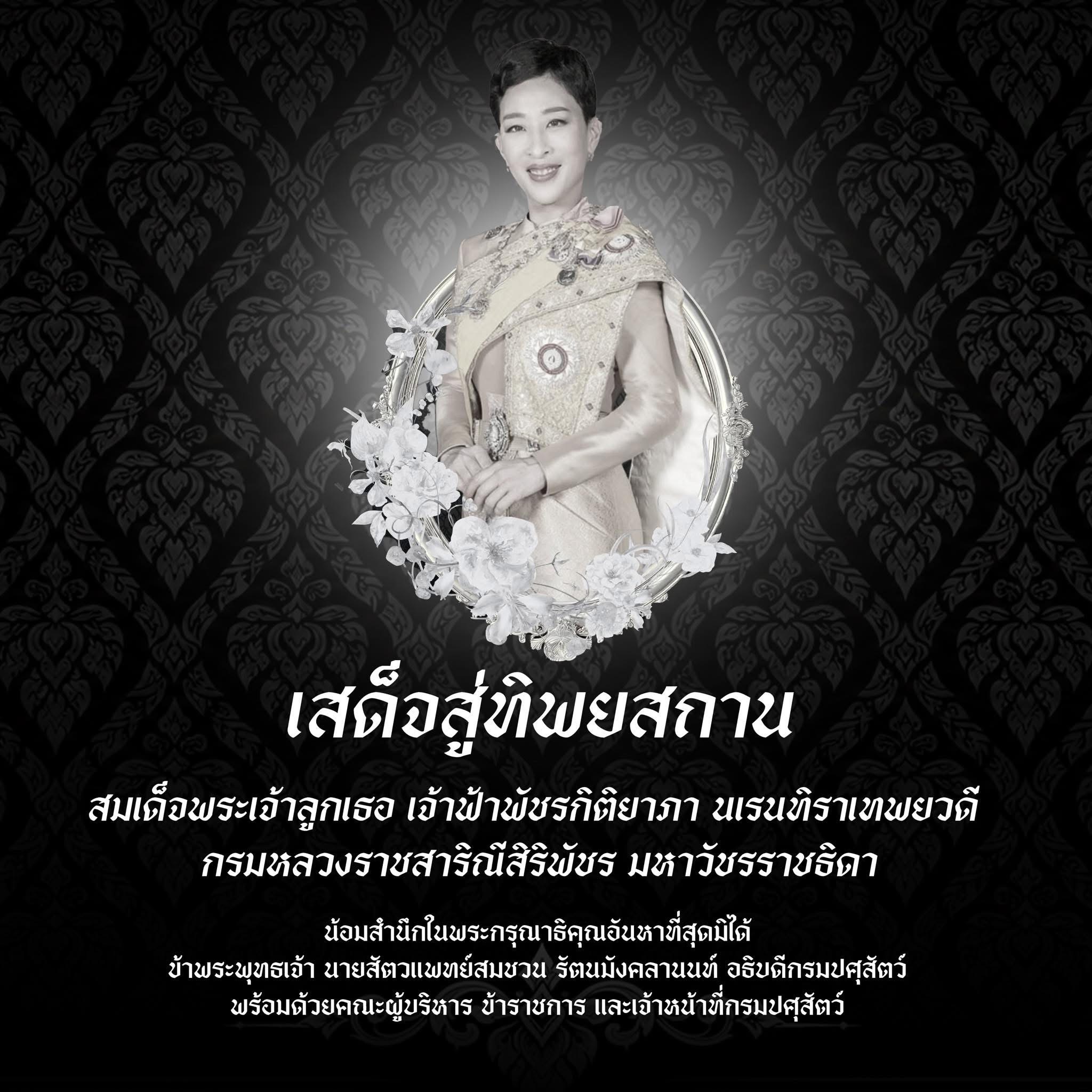 สมเด็จพระเจ้าลูกเธอ เจ้าฟ้าพัชรกิติยาภา นเรนทิราเทพยวดี กรมหลวงราชสาริณีสิริพัชร มหาวัชรราชธิดา สิ้นพระชนม์