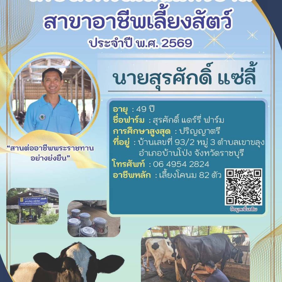เกษตรกรดีเด่นแห่งชาติ สาขาอาชีพเลี้ยงสัตว์ ประจำปี พ.ศ. 2569