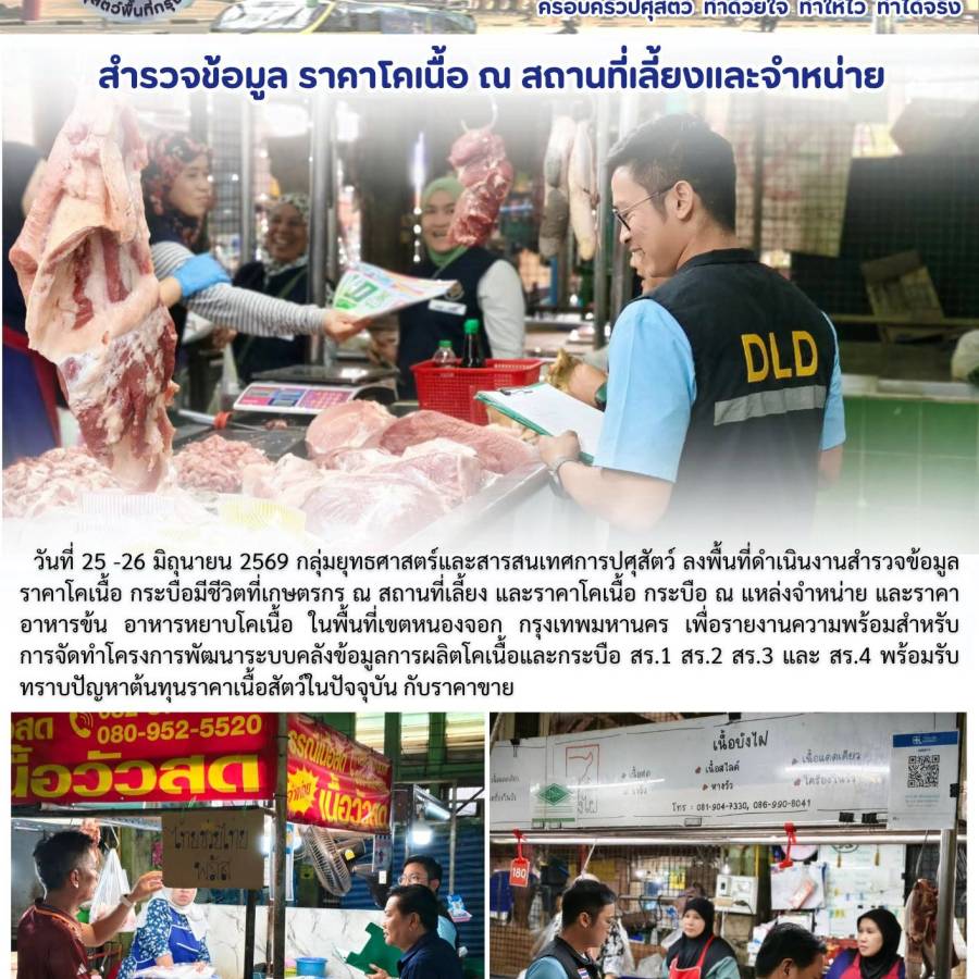 สำรวจข้อมูล ราคาโคเนื้อ ณ สถานที่เลี้ยงและจำหน่าย โดย กลุ่มยุทธศาสตร์ฯ